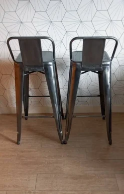 Pair Of Tolix Hpd 75 Stools – In Varnished Raw Steel. -Cozy Seats Store a206deed ce9e 4793 8a8f 690f09fa2731