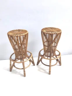 Postmodern Pair Of Round Bamboo Stools Attr. To Tito Agnoli For Bonacina, Italy 26 Postmodern Pair Of Round Bamboo Stools Attr. To Tito Agnoli For Bonacina, Italy -Cozy Seats Store a25044d2 9f61 472d 8ba0 4cbb00d22cd3