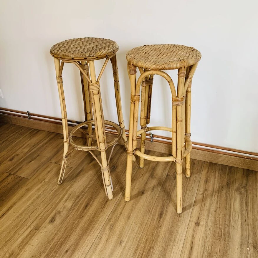Pair Of High Rattan Stools 17 Pair Of High Rattan Stools - Image 17