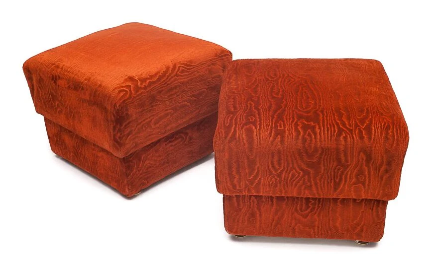 Pair Of Velvet Ottomans 5 Pair Of Velvet Ottomans - Image 5