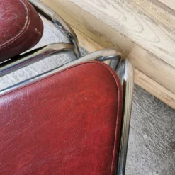 Set Of 2 Vintage Chrome And Leather Poufs -Cozy Seats Store a45f0b8f ca03 49a4 b7ec 4d8c6561cc24