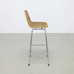 3x Bar Stool In Rattan And Chrome By Rohé Noordwolde, 1960s -Cozy Seats Store a796542b 53ef 45c6 b416 afba8402580f