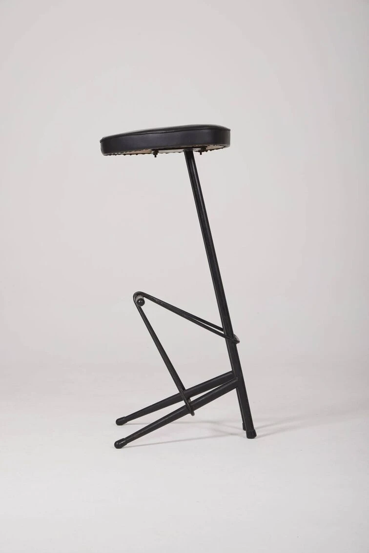 Willy Van Der Meeren Black High Stool 3 Willy Van Der Meeren Black High Stool - Image 3