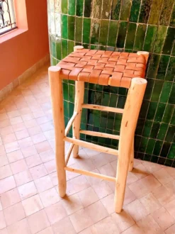 Bar Stool In Natural Leather -Cozy Seats Store addcc134 c6f4 4174 804e 7e720b0449a4
