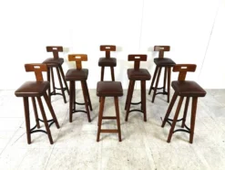 Set Of 8 Vintage Brutalist Bar Stools, 1960s -Cozy Seats Store b1388bfa 8504 4dd5 b2ff fdf4019f33b2