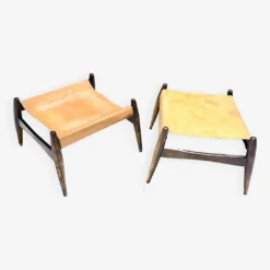 Pair Of Ottomans, Rosewood And Leather, By Liceu Das Artes E Oficios, Brazil 1960 -Cozy Seats Store b444e062 3f57 4a42 975f b924e27013b8