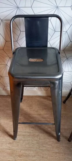 Pair Of Tolix Hpd 75 Stools – In Varnished Raw Steel. -Cozy Seats Store b821c219 0ed8 498c a0b7 3df010e4df5c