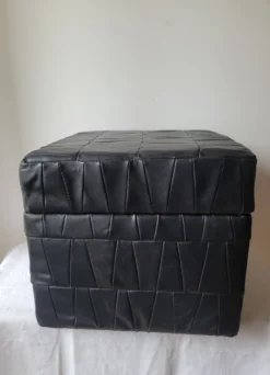 Black Leather Chest Ottoman