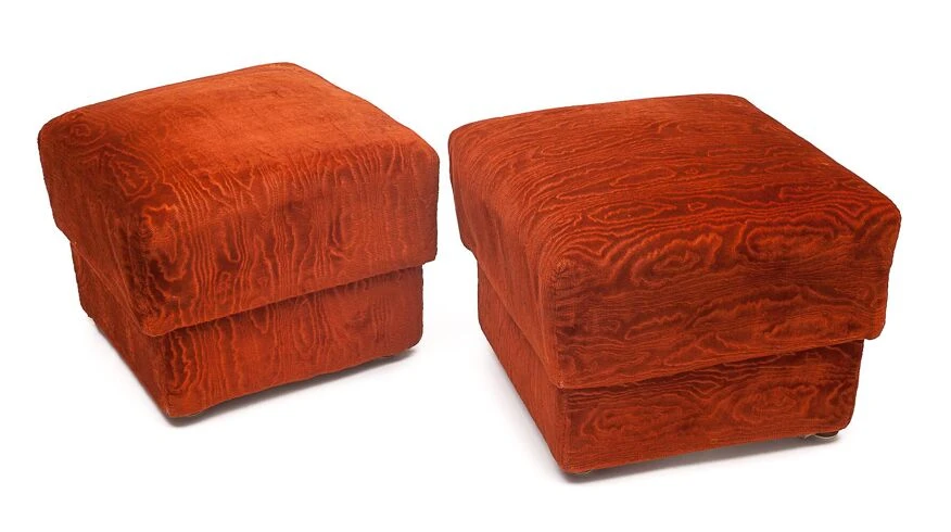 Pair Of Velvet Ottomans 7 Pair Of Velvet Ottomans - Image 7