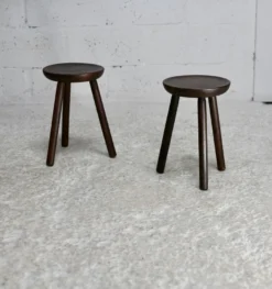Pair Of Wooden Tripod Stools. France, Circa 1960 -Cozy Seats Store c067614a 3d7a 40df b513 e887926680bc