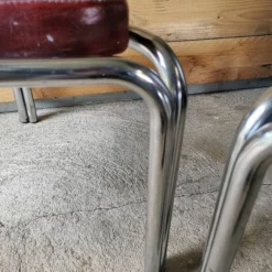 Set Of 2 Vintage Chrome And Leather Poufs -Cozy Seats Store c2cca2ae 8792 4366 9078 1ea654e2fa9f