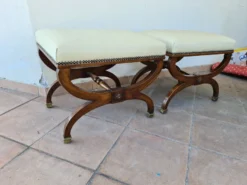 Footrest, X Base, Neo Classical Style