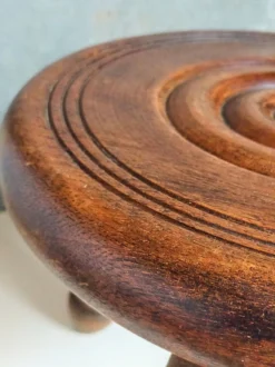 Low Tripod Stool In Vintage Turned Solid Wood -Cozy Seats Store c37fe7b5 aea5 4f9b 9398 55dfd189d5e3