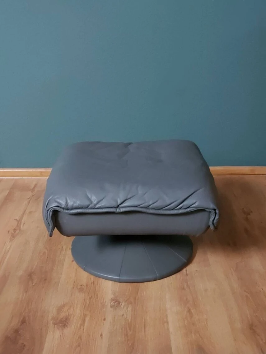 Vintage Mid-century Danish Leather Footstool 9 Vintage Mid-century Danish Leather Footstool - Image 9