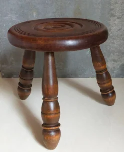 Low Tripod Stool In Vintage Turned Solid Wood -Cozy Seats Store c8db9b25 b382 4fd1 88a0 fc87c99daba5