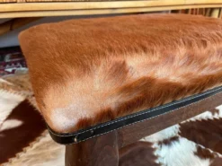 Vintage Wood And Goatskin Pouf -Cozy Seats Store c995751d 8241 4d6a b72b e77f6c94877c