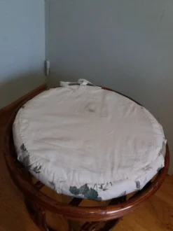 Wicker Pouf With Cushion