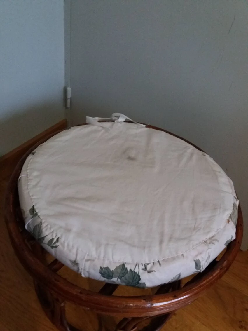 Wicker Pouf With Cushion 1 Wicker Pouf With Cushion