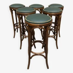 6 Thonet Bentwood Bar Stools 60s Bentwood Stool Thonet Wood & Leather French Bar Stool -Cozy Seats Store cbc44fae 1eb6 436e ba85 e5f12cff6373