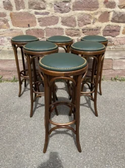 6 Thonet Bentwood Bar Stools 60s Bentwood Stool Thonet Wood & Leather French Bar Stool -Cozy Seats Store cc310a44 d25b 4d13 b718 c646e6a02242