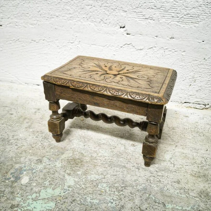 Carved Wooden Footrest 7 Carved Wooden Footrest - Image 7