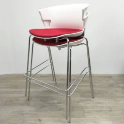 Offisit Cove White And Red High Stool -Cozy Seats Store cea2a2a5 2e8b 49f6 802f 6ff8667d39f2