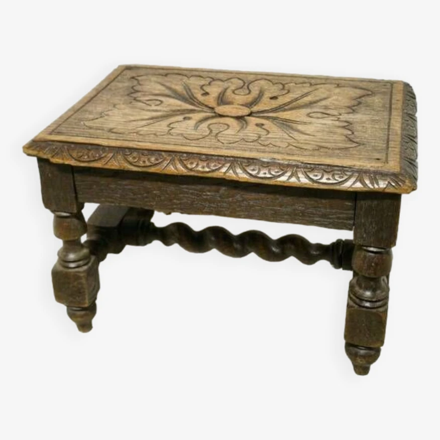 Carved Wooden Footrest 4 Carved Wooden Footrest - Image 4