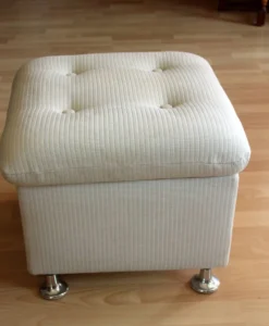 1970s Bedroom Stool, Laundry Chest, Made Of Fabric, Metal And Plastic, Vintage -Cozy Seats Store d530b392 a03e 4cd8 9893 4a811e3c9637