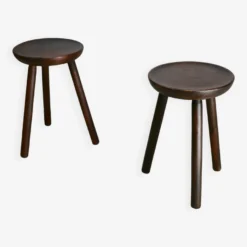 Pair Of Wooden Tripod Stools. France, Circa 1960 -Cozy Seats Store d69caddd 40f1 49a3 8333 bc7f5161b804