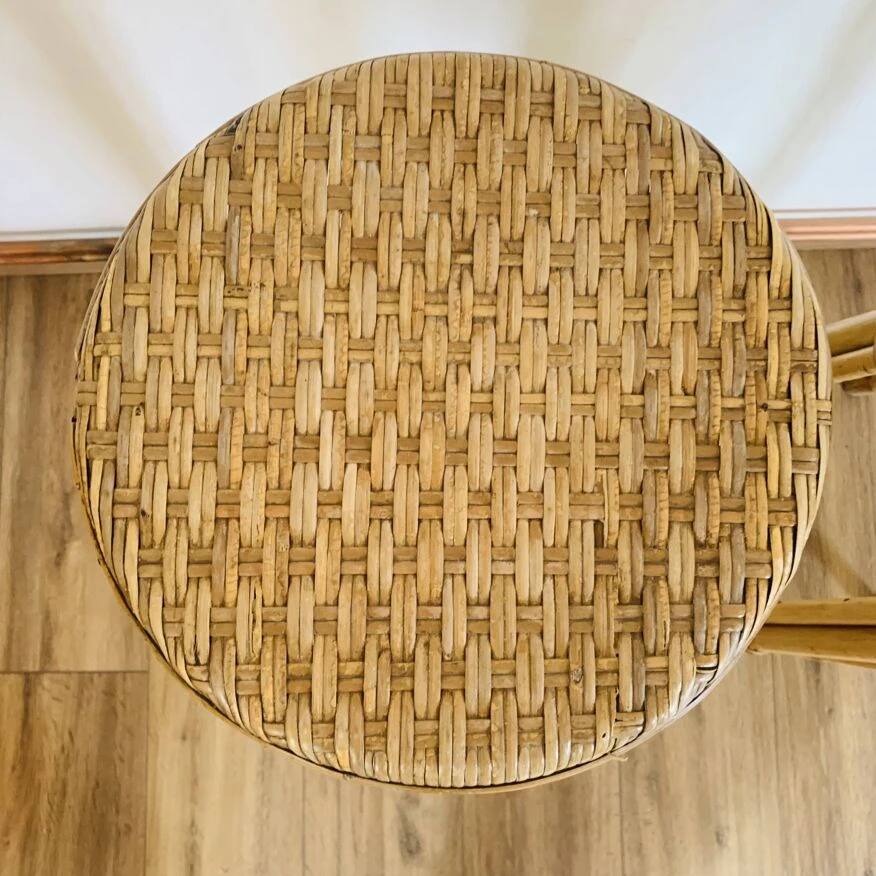 Pair Of High Rattan Stools 2 Pair Of High Rattan Stools - Image 2