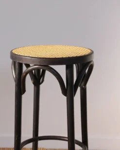 Vintage Wood And Cane Stool