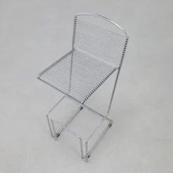 3x Postmodern Bar Stool In Chromed Metal, 1980s -Cozy Seats Store dd48471f 405c 43b1 9f40 a2e38713e53a