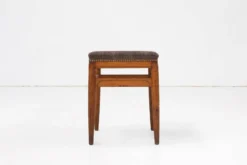Art Deco Wooden Stool With Leather Top, Belgium Ca. 1920 -Cozy Seats Store dfe81c75 1df6 4c2b ade6 c42a08d4069d