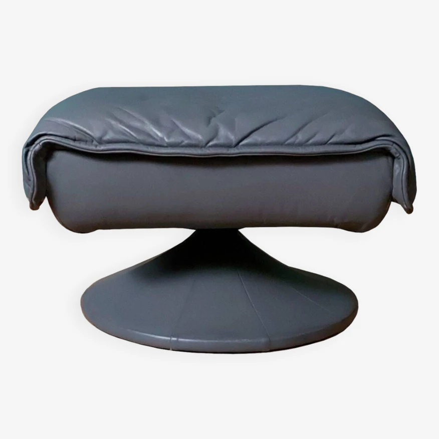 Vintage Mid-century Danish Leather Footstool 4 Vintage Mid-century Danish Leather Footstool - Image 4