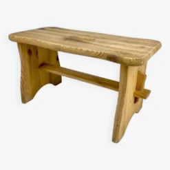 Small 80s Slotted Pine Step Bench -Cozy Seats Store e13efc30 e7a1 474c a94c 950b0467838f