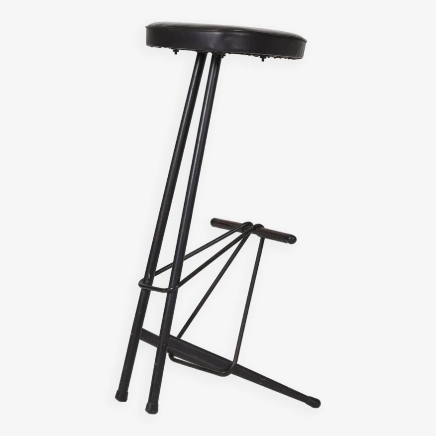 Willy Van Der Meeren Black High Stool 10 Willy Van Der Meeren Black High Stool - Image 10