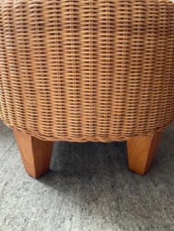 Vintage Wicker Pouf