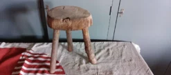 Old Small Country Stool In Raw Wood - Tripod Base -Cozy Seats Store e8014024 1cf0 4888 ab2c f335f2950514