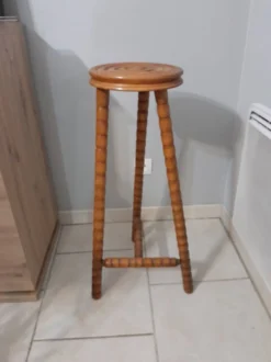 Pedestal Table Turned Wooden Stool Vintage 50s -Cozy Seats Store e91cd160 fc1d 437f 9d45 0635ff7bd2db