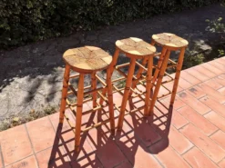 Set Of 3 High “modernist” Straw Stools Vintage 1950s -Cozy Seats Store e95de0c7 7c5b 4cf7 b56c 6d7939d07f90