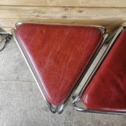 Set Of 2 Vintage Chrome And Leather Poufs -Cozy Seats Store e96223b7 c5d6 4861 a2d3 d4ad8297270e
