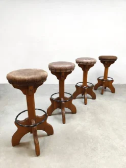 Vintage Leather Barstools 'Brutalism' -Cozy Seats Store eb7b7610 20ab 4fec a070 408c174ee365