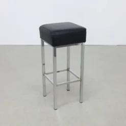 3x Bar Stool In Chrome And Leather, 1980s -Cozy Seats Store ed5ed22c 63b3 43c0 adcb fff42816db09