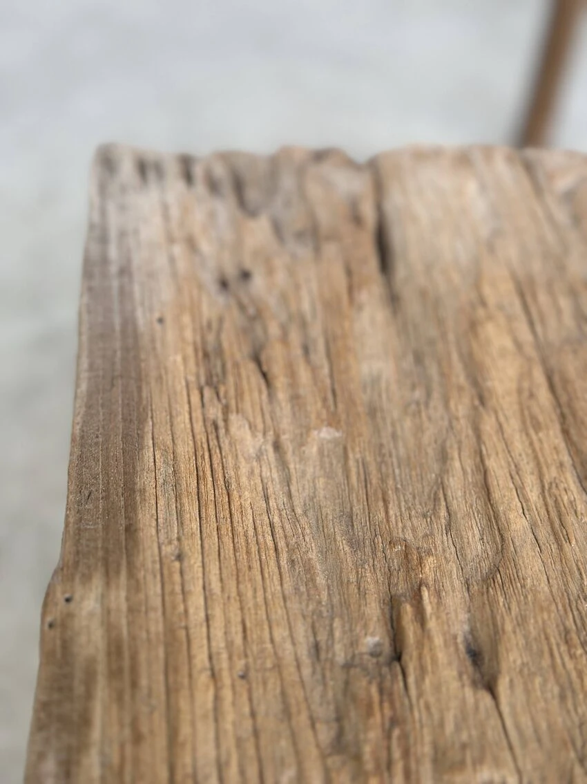 Small Side Table Or Stool In Four-legged Blond Teak H:30 L43 L30 20 Small Side Table Or Stool In Four-legged Blond Teak H:30 L43 L30 - Image 20