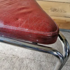 Set Of 2 Vintage Chrome And Leather Poufs -Cozy Seats Store f1191e5f f6b6 45c3 9b13 afce84c05ad6