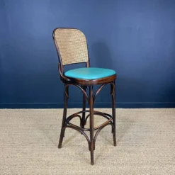 Set Of 10 Thonet Type High Bar Chairs In Dark Wood, Canework And Colored Skai 21 Set Of 10 Thonet Type High Bar Chairs In Dark Wood, Canework And Colored Skai -Cozy Seats Store f1b49775 ed06 4d3a b2a3 77af636bd865