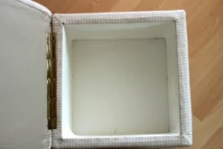 1970s Bedroom Stool, Laundry Chest, Made Of Fabric, Metal And Plastic, Vintage -Cozy Seats Store f226acad 7f27 4eaf a8f5 70e936c07ec7