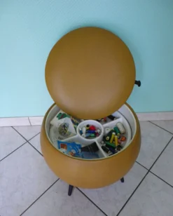 Pouf/Sewing Box, Light Brown Imitation Leather -Cozy Seats Store f3c40355 fa5f 46af 82d6 e5eba180f76b