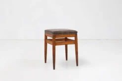 Art Deco Wooden Stool With Leather Top, Belgium Ca. 1920 -Cozy Seats Store f4487149 896d 465b a4b9 74bd064e8676