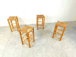 Vintage Wicker Bar Stools - Set Of 4, 1960s -Cozy Seats Store f5ebd254 3941 45ec 8dae db54605f529e